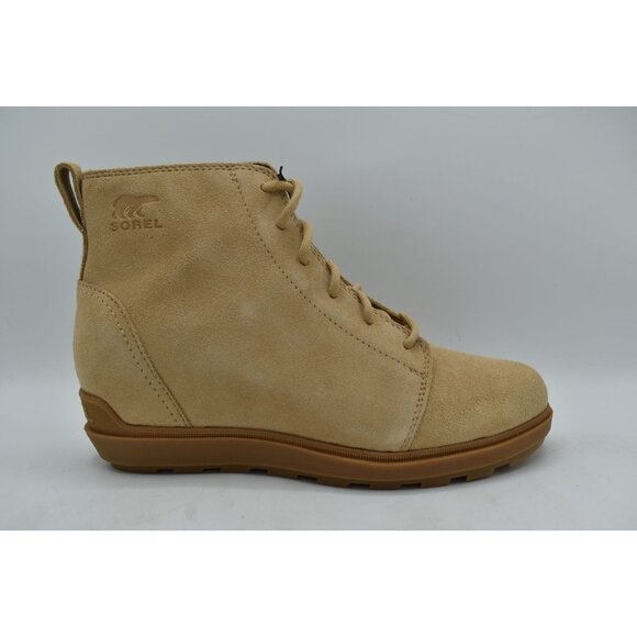 Sorel Womens Size 9.5 Evie II Lace Canoe Gum Leather Waterproof Wedge Booties main image 5